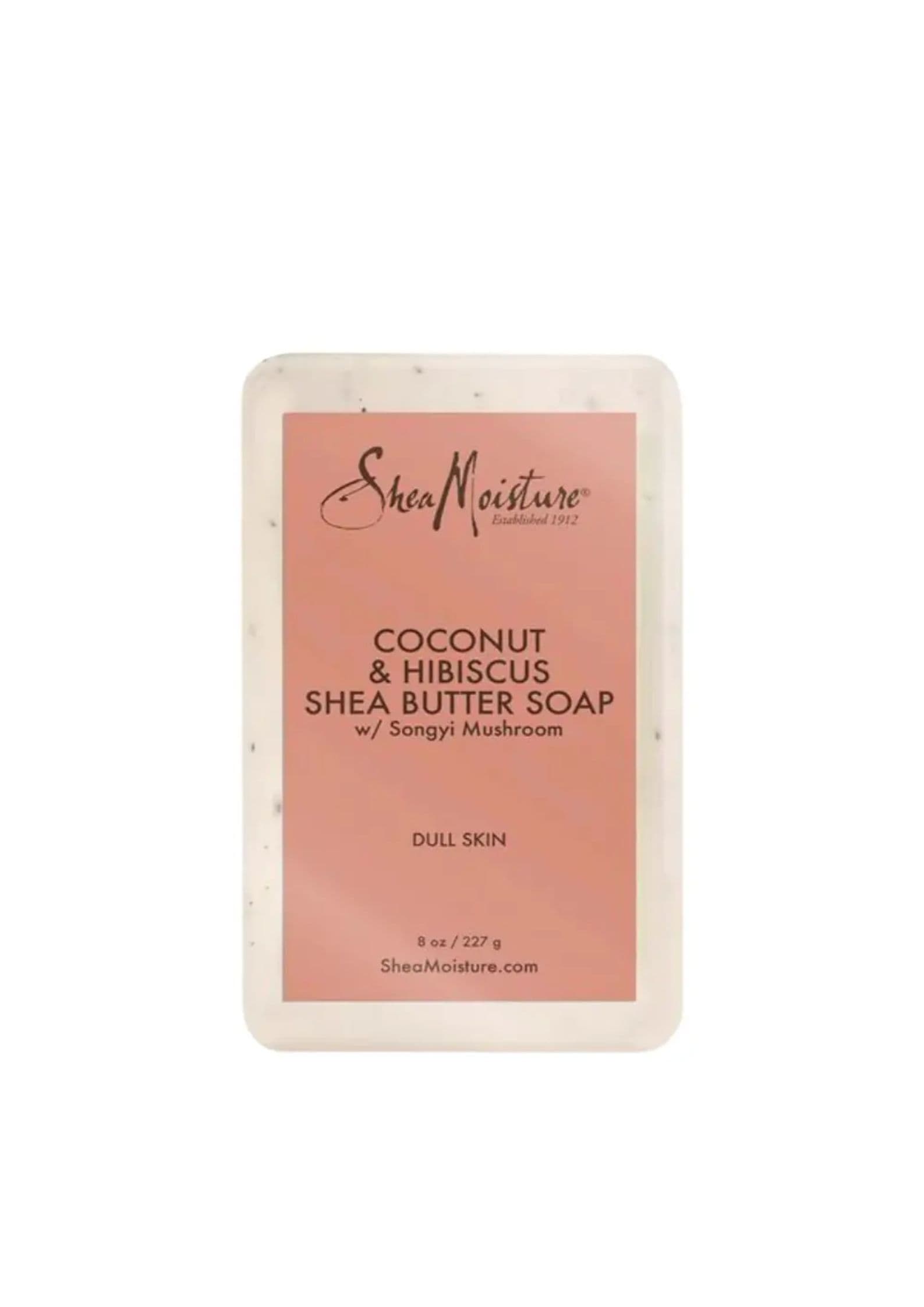 Savon au beurre de karité, noix de coco et hibiscus SHEA MOISTURE 227g
